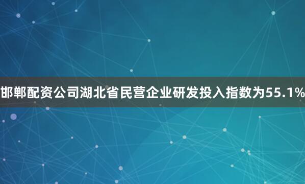 邯郸配资公司湖北省民营企业研发投入指数为55.1%